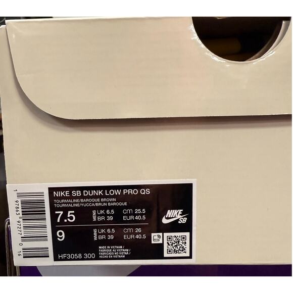 Nike SB Dunk Low Pro QS Tourmaline HF3058-300 Men’s 7.5 NIB w/ Original Box main image 6